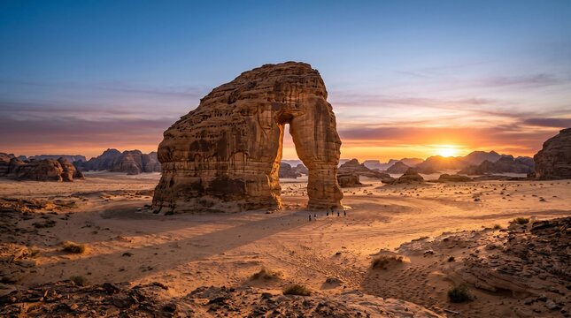 Elephant Rock Landmark in AlUla Desert.