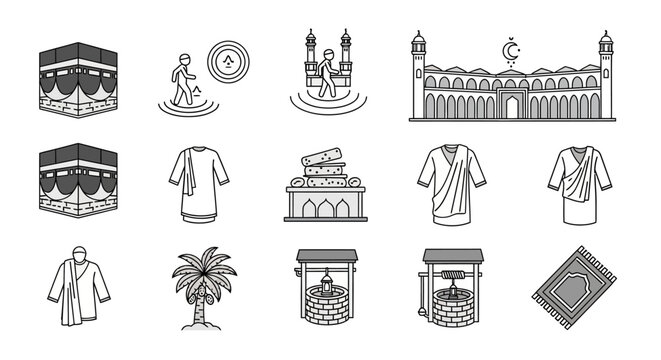 Ramadan and Islamic Heritage Icons Set