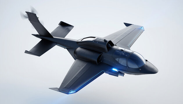 Military fighter jet in flight.
