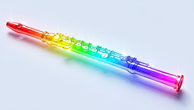 Rainbow colored bubble wand toy.