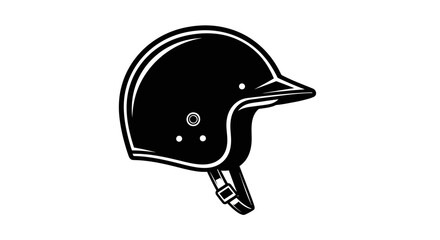 Fototapeta premium Classic Vintage Motorcycle Helmet Illustration with Visor and Chin Strap for Retro Biker Style Safety Gear
