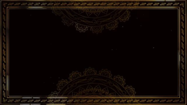 vintage photo frame with mandala ornament green screen background