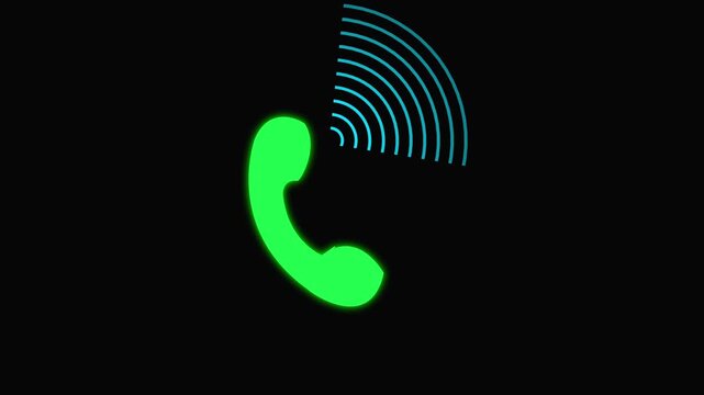 Incoming call icon animation on transparent background
