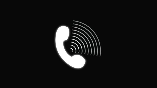 Incoming call icon animation on transparent background