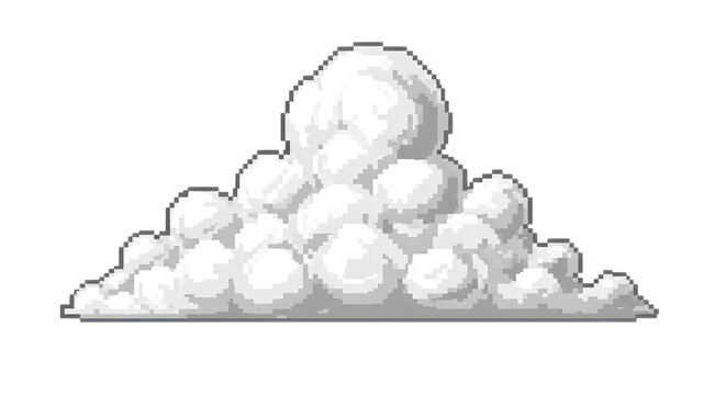 Pixel art cloud illustration for game development and digital design
