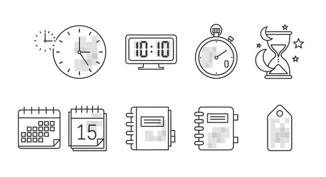 Time Management Icons Set