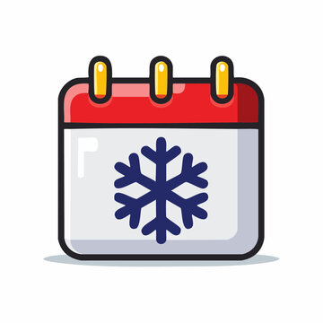 Calendar Icon with Snowflake