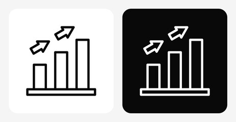 Obraz premium Black and white background style collection icon of Performance Growth