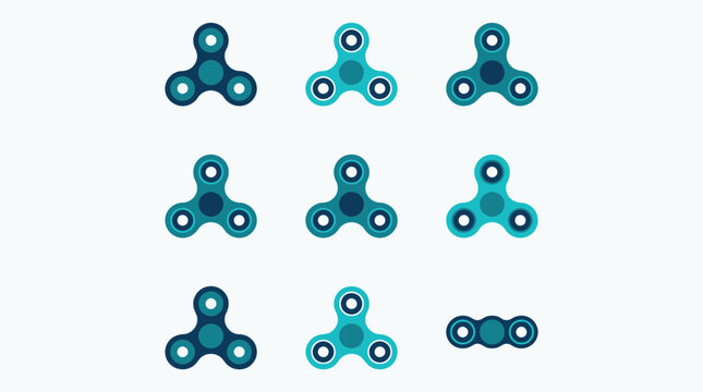 Fidget spinner illustration vector design modern style or Fidget spinner icon minimal digital art illustration tactile gadget functional design