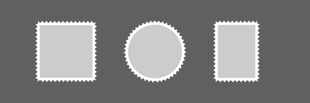 Postage stamp icon set vector art illustration