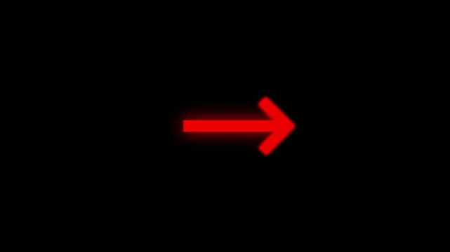 Red arrow white background. direction symbol indicating back or previous page. simple red pointer showing opposite direction 4k video
