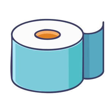 Flat design toilet paper roll illustration