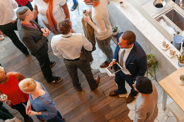 Networking event with diverse professionals