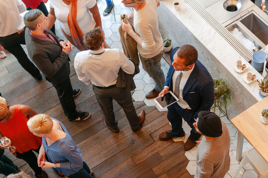 Networking event with diverse professionals