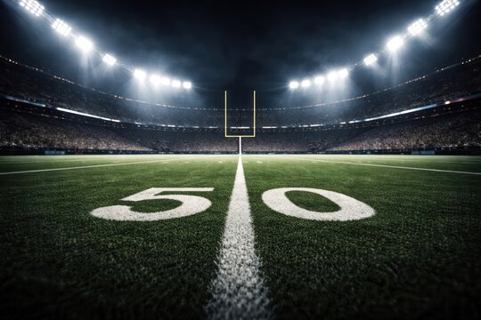 Dramatic stadium field perspective