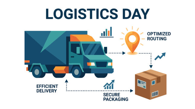 Truck delivers package efficiently with optimized routing and secure packaging daily