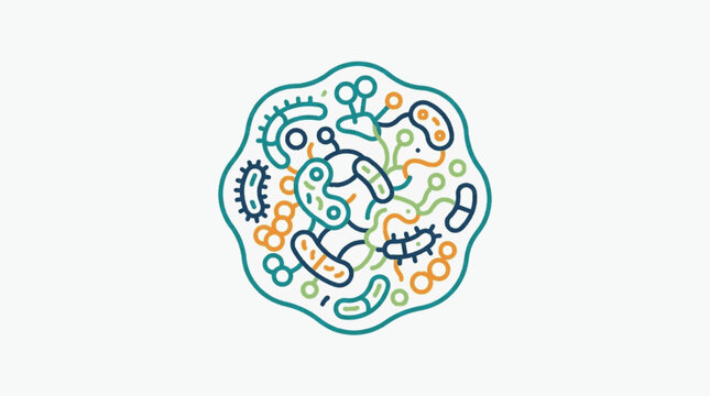 Microscopic view of diverse bacteria and microorganisms.