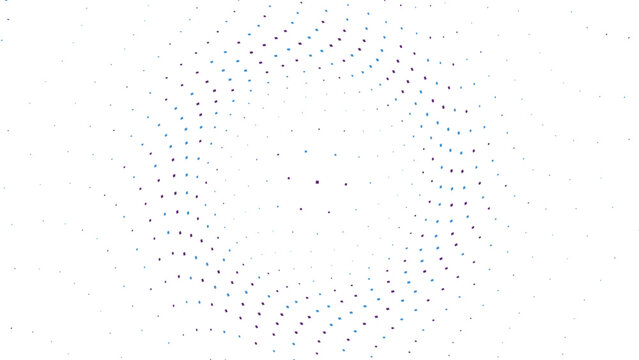 Halftone dots pattern in shades of blue and purple on white