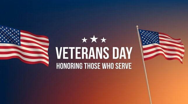 Veterans day usa honoring those who served with american flags