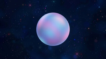 Fototapeta premium Pastel planet in starry space