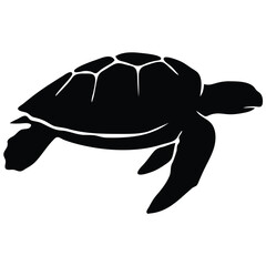 Fototapeta premium Sea turtle swimming icon. marine animal silhouette. ocean wildlife symbol for conservation awareness.