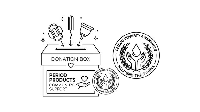 Donation box for period products community support.