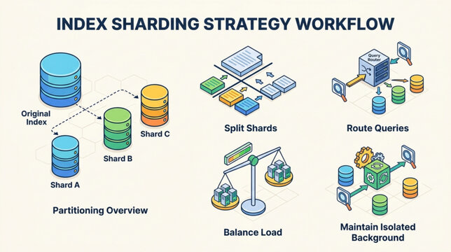Database administrators implement sharding strategy workflow effectively online.