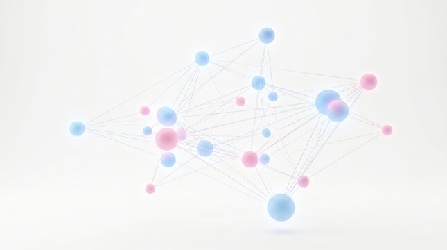 Abstract digital network nodes connected points and lines with connected abstract technology
