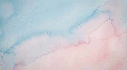 Fototapeta premium Abstract watercolor wash in soft blue and pink pastel hues with watercolor abstract background