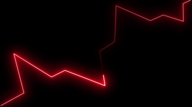 Red neon lines fluctuating across a black background in a horizontal video sequence footage b roll animation glowing energy dynamic abstract