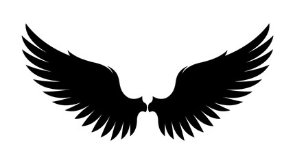 Fototapeta premium 4th July, Independence day of America. Black wing, wing silhouette, eagle wings, spread wings, graphic icon vector