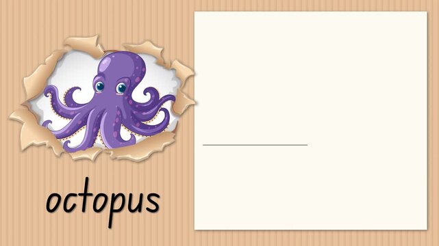 Educational Alphabet Animation for Letter O with Cartoon Octopus and Writing Practice