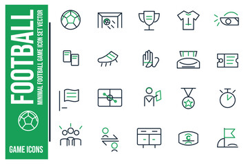 Minimal Football Game Icon Set Vector © Rejjj