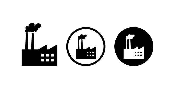 Manufacturing Plant Emissions Icon Vector Graphic