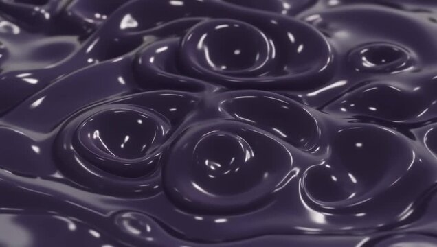 Dark Purple Viscous Fluid with Concentric Swirling Ring Depressions

