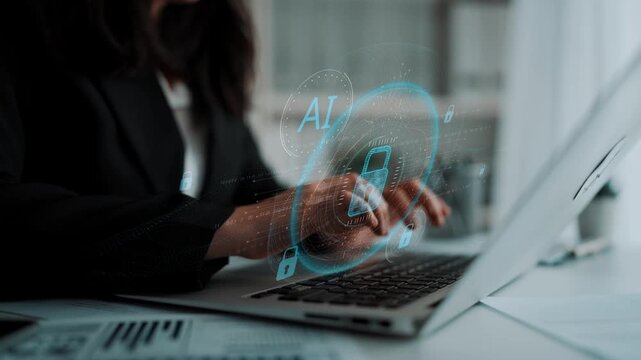 AI cyber security system using biometric authentication and privacy control. Cyber security protects identity, cybersecurity detects threats, cybersecurity ensures safety, and secures data. Marrow