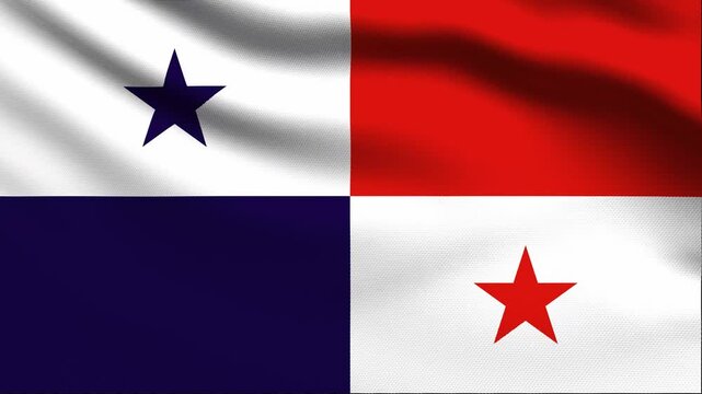 Full screen loop video of Panama flag waving