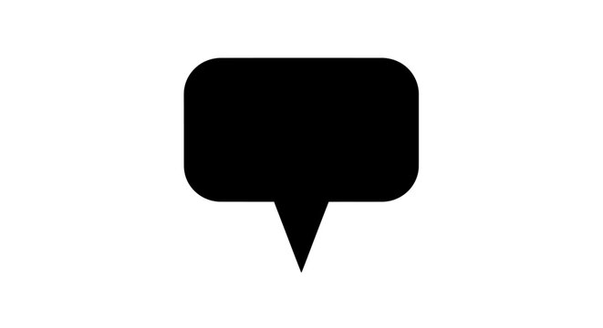 Speech bubble, chat icon, vector comment box, black speech balloon Vector