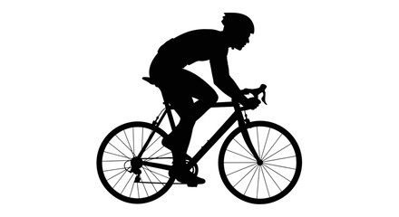 Fototapeta premium Cycling silhouette, bicycle rider icon, black bike illustration, cycling sports graphics Vector