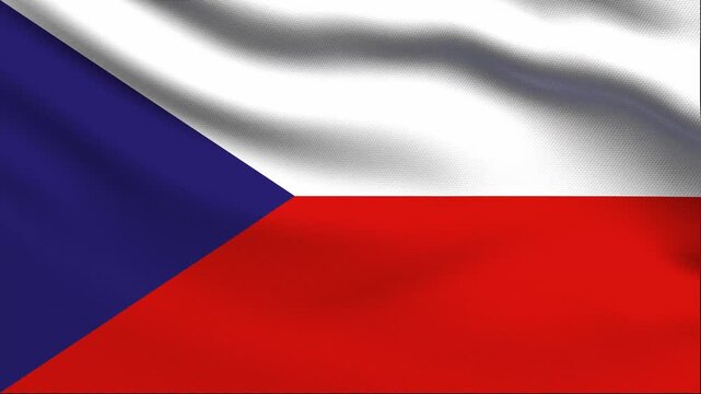 Full screen loop video of Czech Republic flag waving
