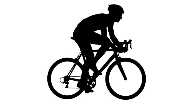 Cycling silhouette, bicycle icon, bike rider, sports vector Vector