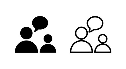 People talking with speech bubble icon set dialogue communication connection © MdDelowar