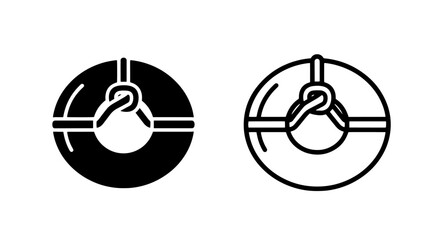 Lifebuoy ring icons set with lifebuoy emergency maritime equipment nautical © MdDelowar