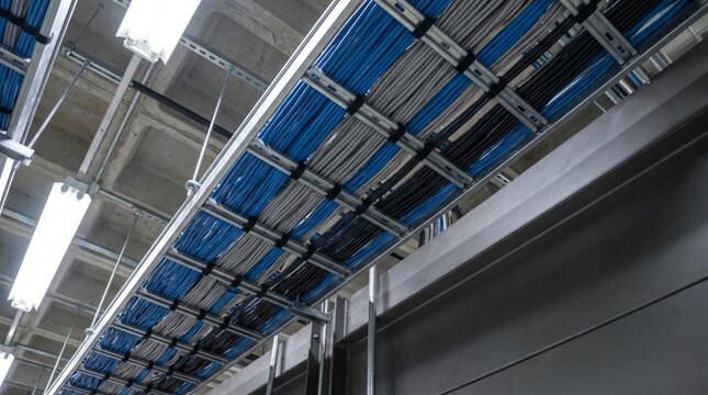 Organized network cable management in data center, structured cabling and IT infrastructure