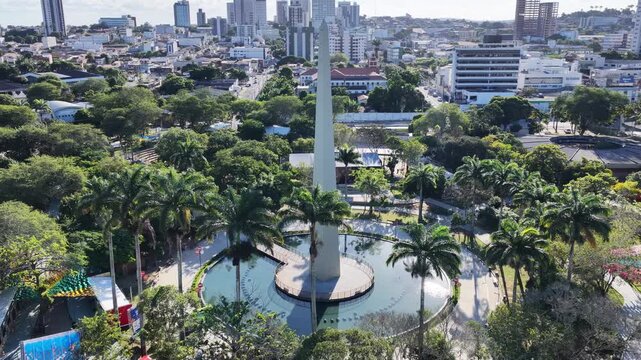 Obelisk Sculpture In Campina Grande In Paraiba Brazil. Nature Park Scenery. Highrise Obelisk. Obelisk Sculpture In Paraiba Brazil. Downtown District. Beautiful Cityscape. Campina Grande Paraiba.