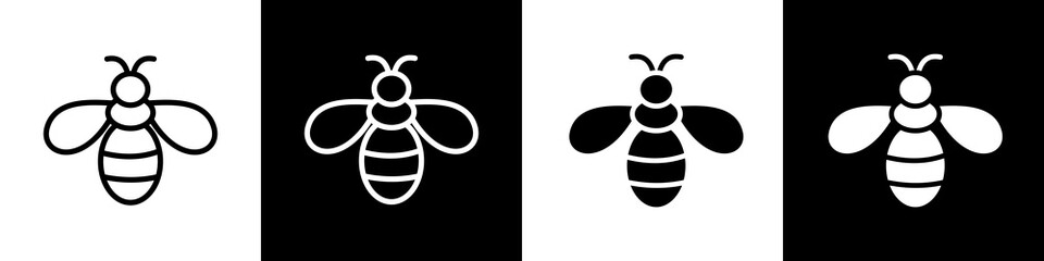 Bee black and white icon design concept © okta