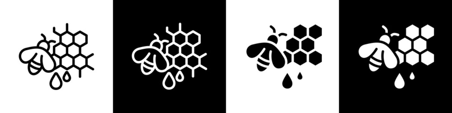 Honeycomb black and white icon design concept