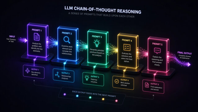 LLM Chain of Thought Reasoning Process Visualization Diagram
