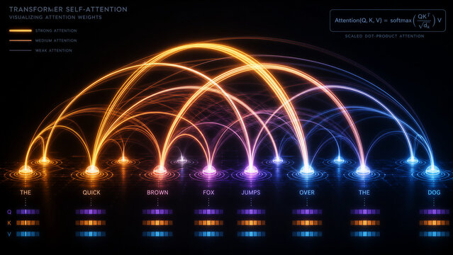Transformer Self-Attention Weights Visualization with Text Tokens