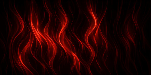 Fiery red glowing abstract curves dance across a dark, enigmatic background, creating a visually striking and energetic artistic display. © Pixel Lala